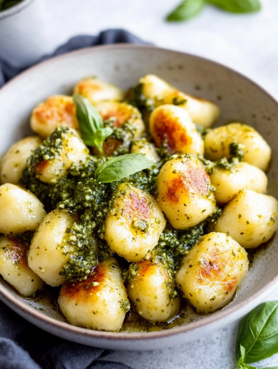 Healthy Cauliflower Gnocchi with Pesto (25-Minutes)