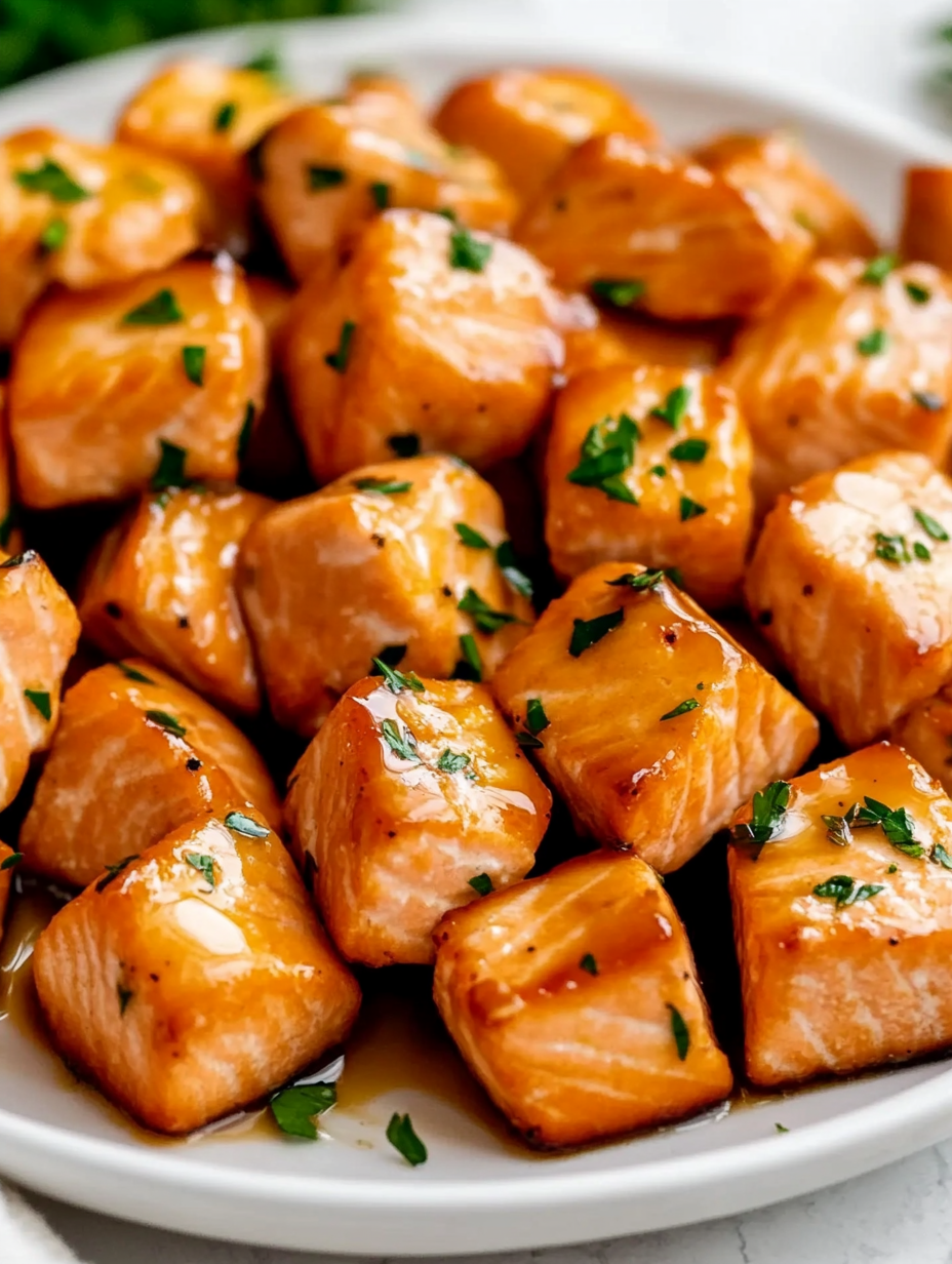 Crispy Air Fryer Honey Garlic Salmon Bites (20-Minutes)