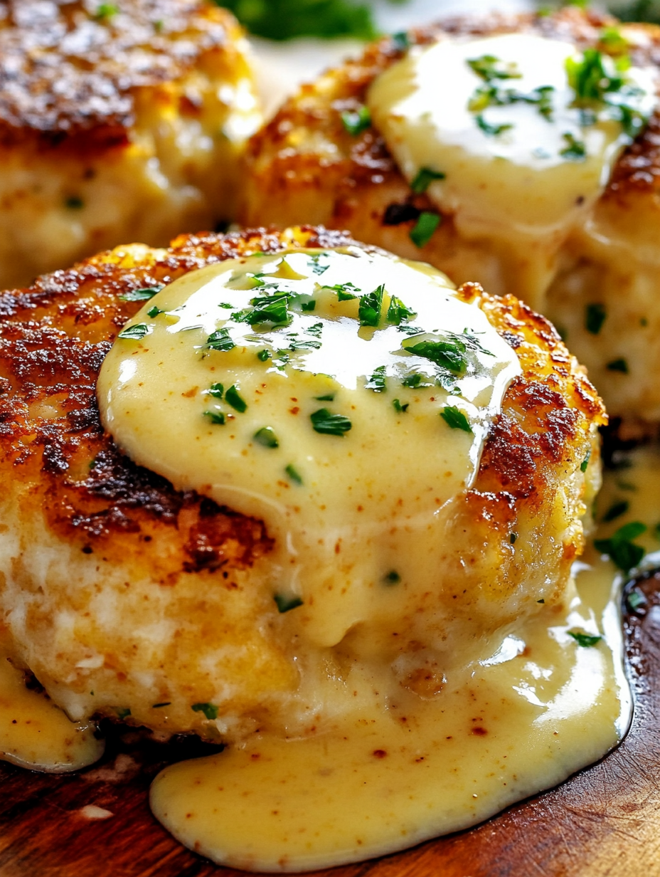 Cheddar Bay Crab Cakes with Lemon Butter Drizzle