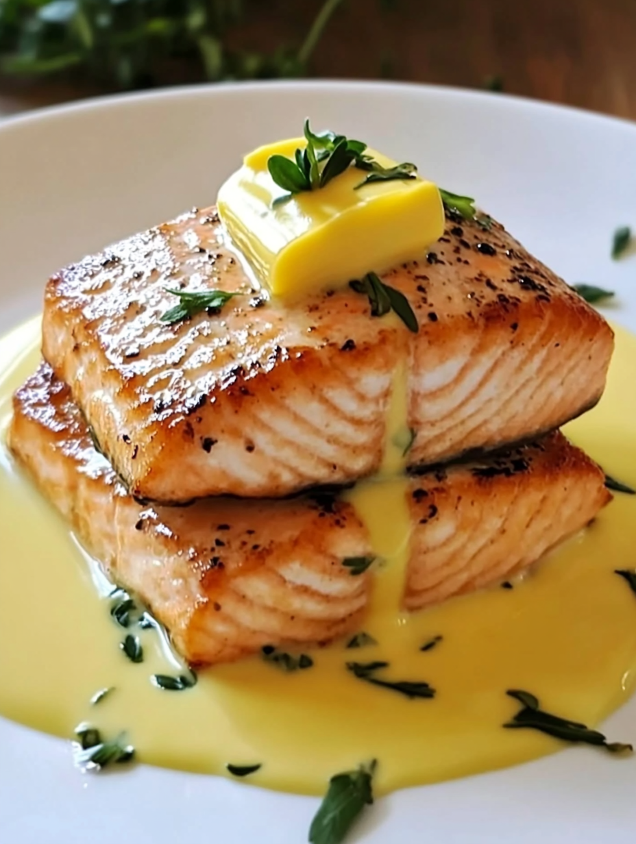Perfectly Seared Salmon with a Buttery Finish – A Quick & Healthy Delight