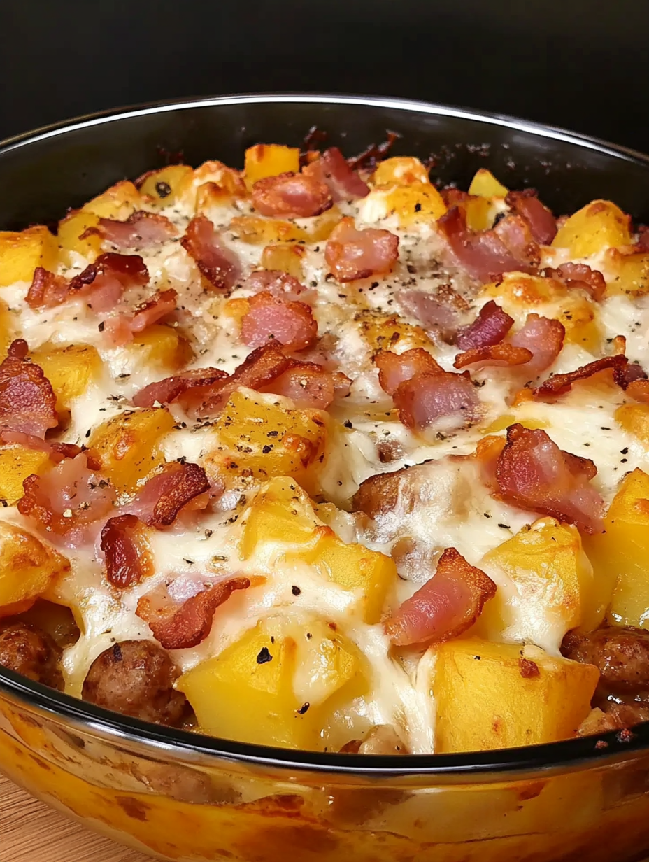 Savory Potato, Sausage, and Bacon Skillet – The Perfect Weekend Breakfast