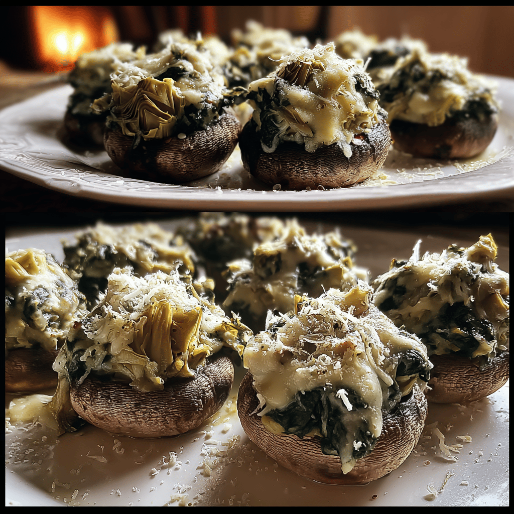 Creamy Artichoke and Spinach Mushroom Caps – Easy Stuffed Appetizer Recipe