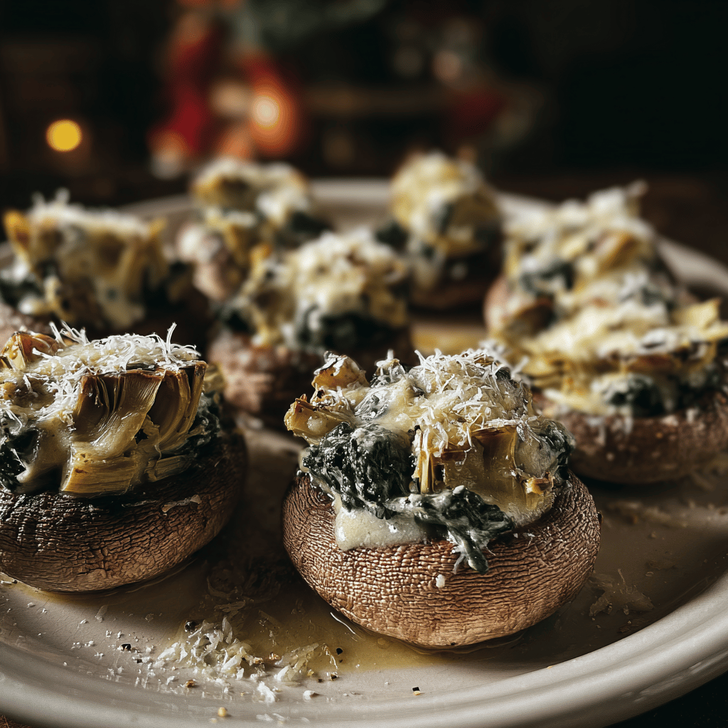 Creamy Artichoke and Spinach Mushroom Caps – Easy Stuffed Appetizer Recipe