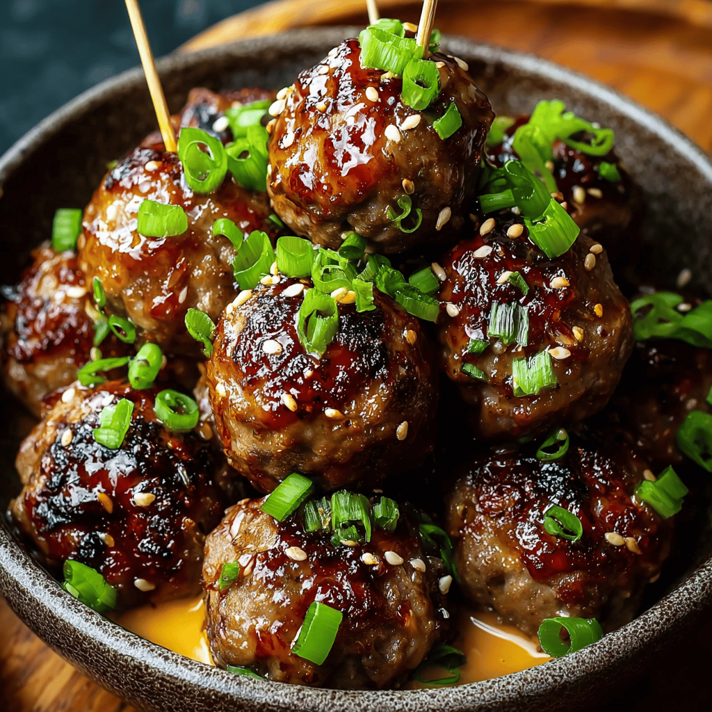 Korean BBQ Meatballs with Spicy Mayo Dip