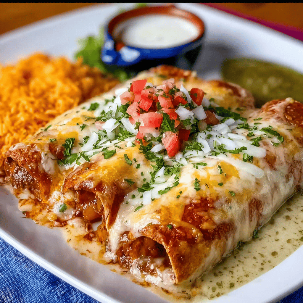 Chicken Enchiladas with Sour Cream White Sauce