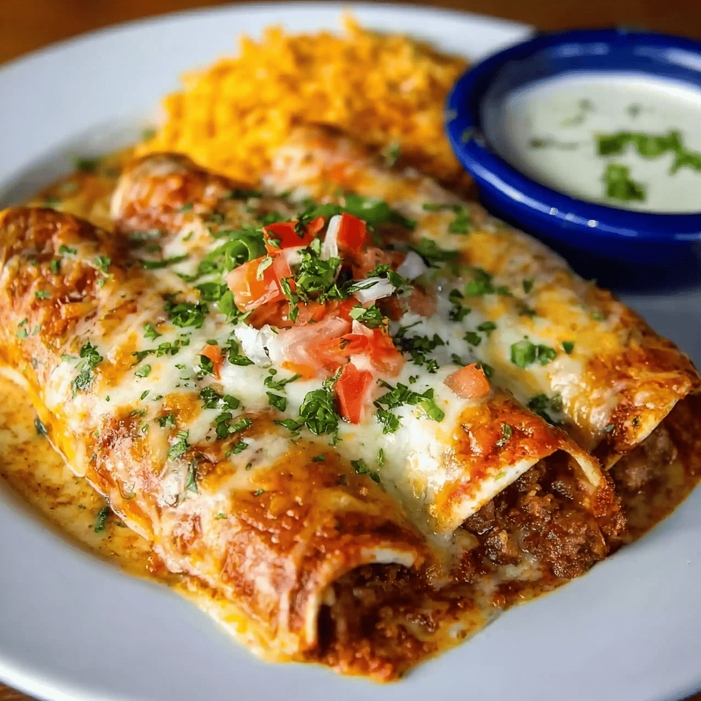 Chicken Enchiladas with Sour Cream White Sauce