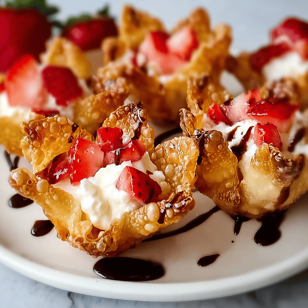 Strawberry Cheesecake Wonton Bites
