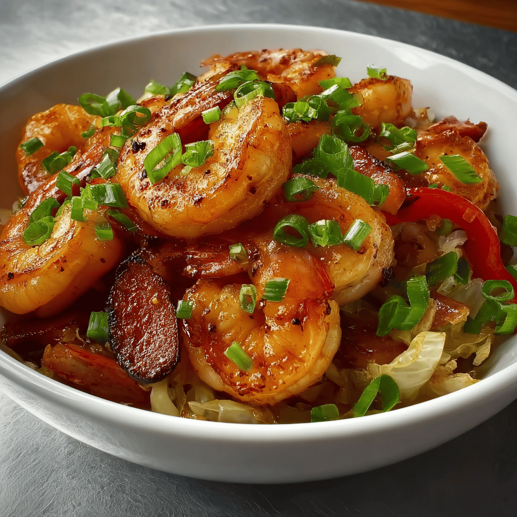 Shrimp Sausage Cabbage Bowl Meal