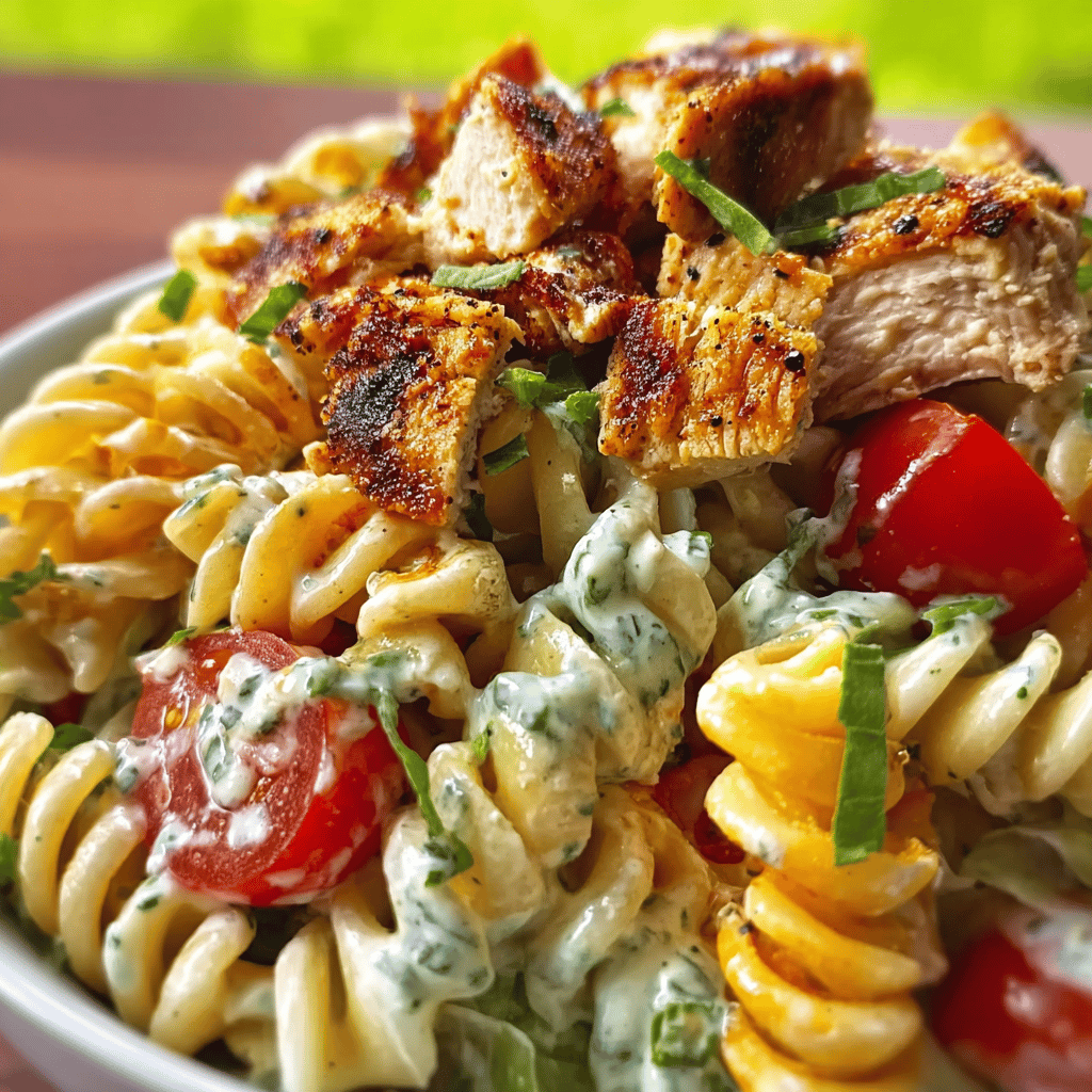 Chicken Bacon Ranch Pasta Salad