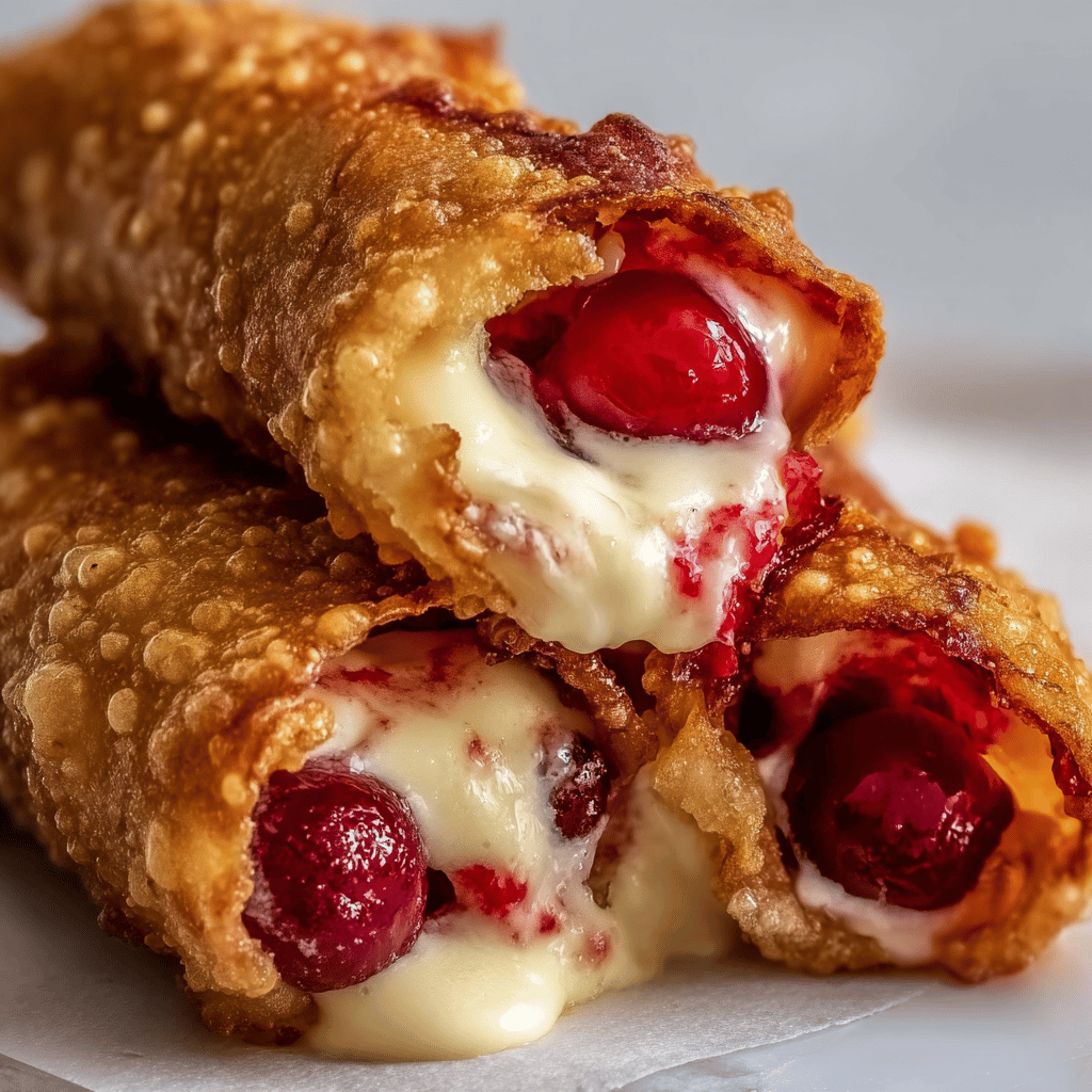 Crispy Cherry Cheesecake Egg Rolls