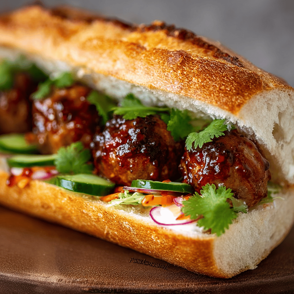 Korean BBQ Meatball Banh Mi