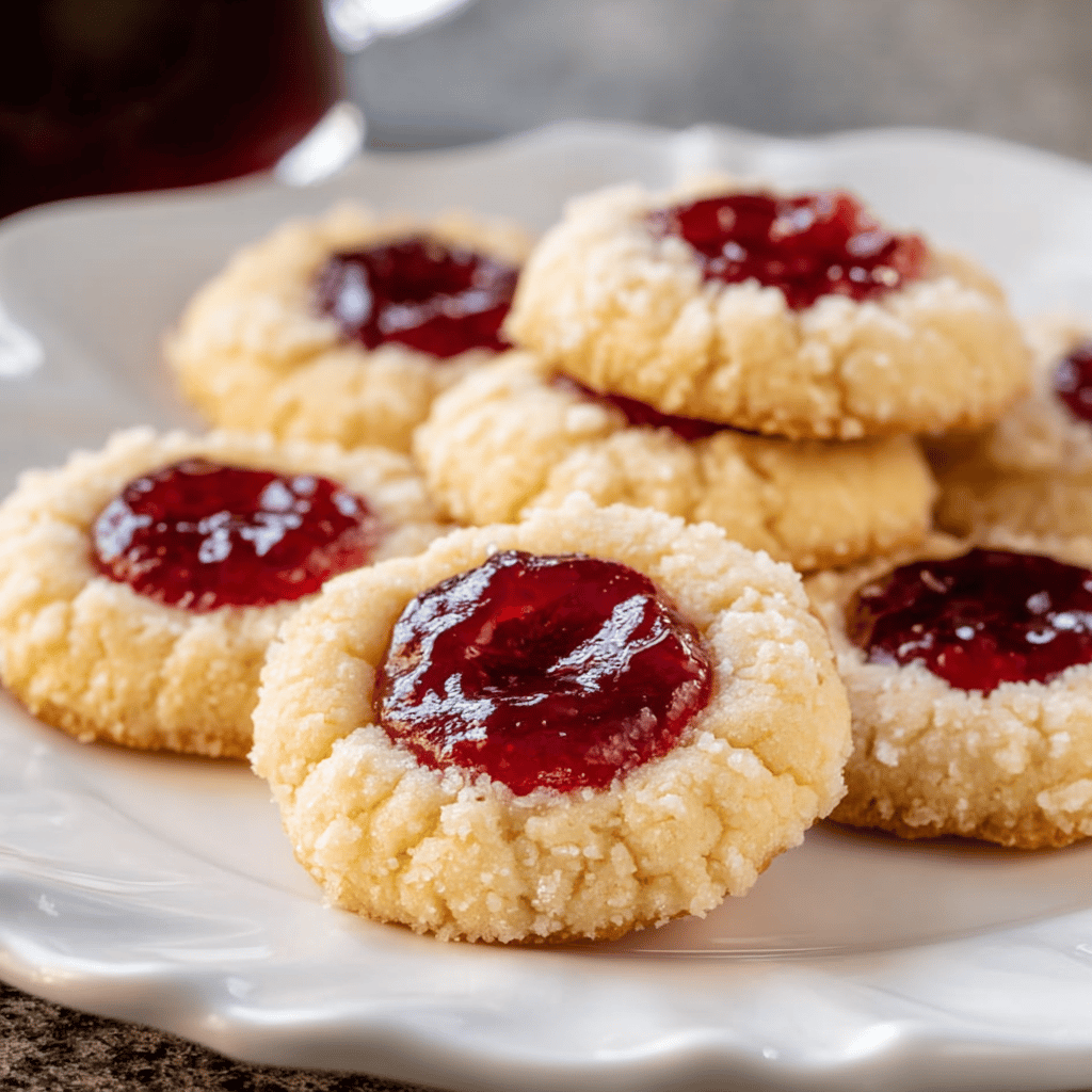 Buttery Jam Thumbprint Cookies