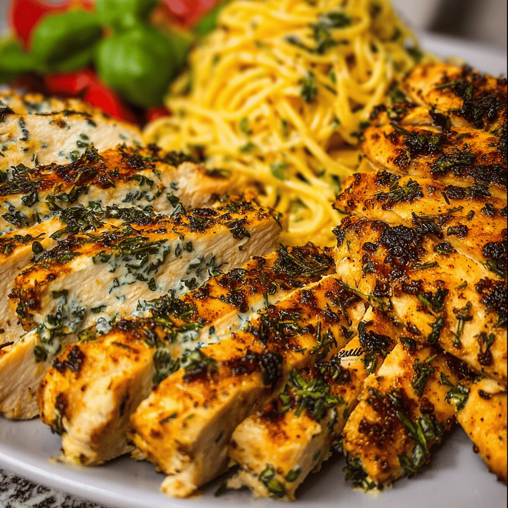 Creamy Garlic Parmesan Chicken with Cheesy Linguine