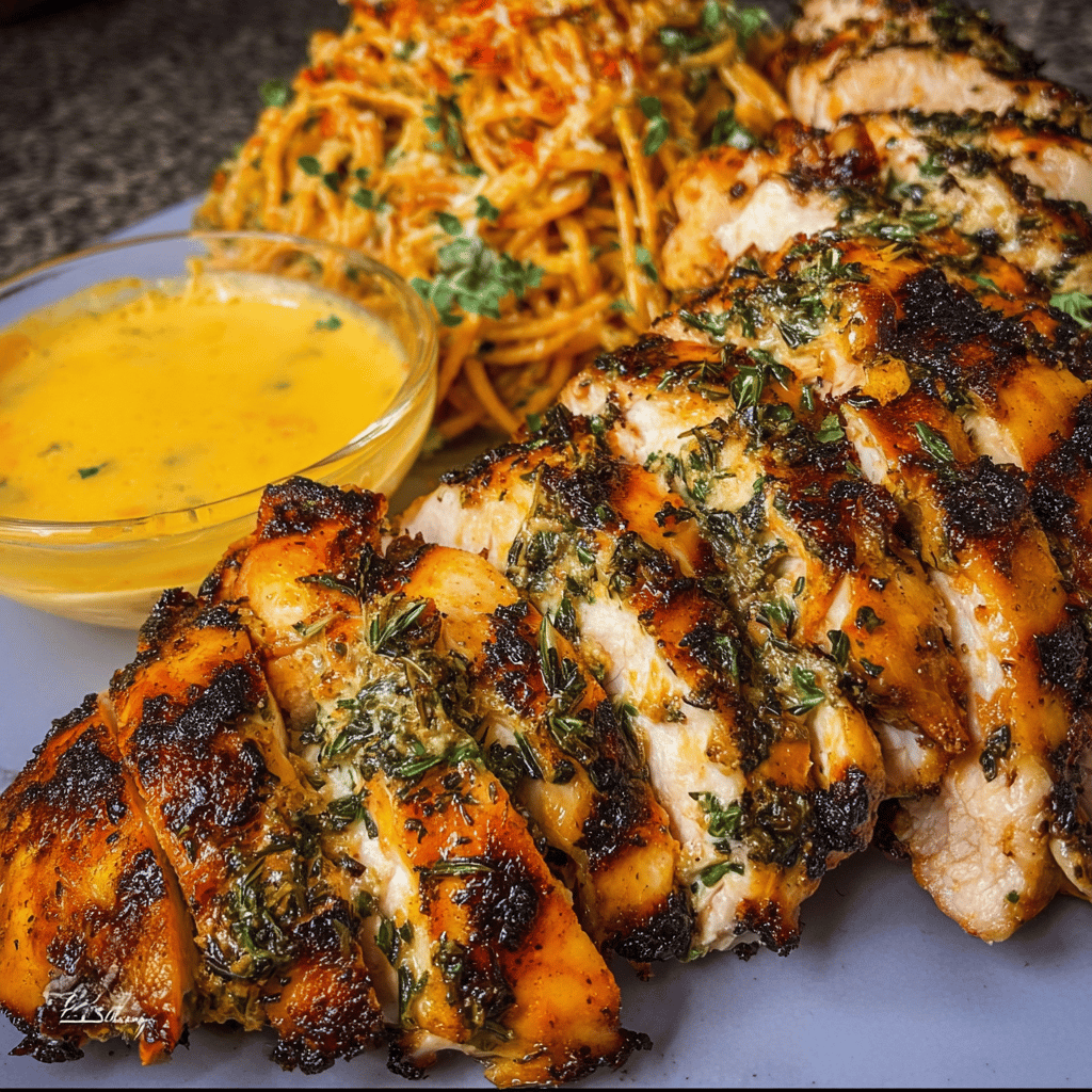 Creamy Garlic Parmesan Chicken with Cheesy Linguine
