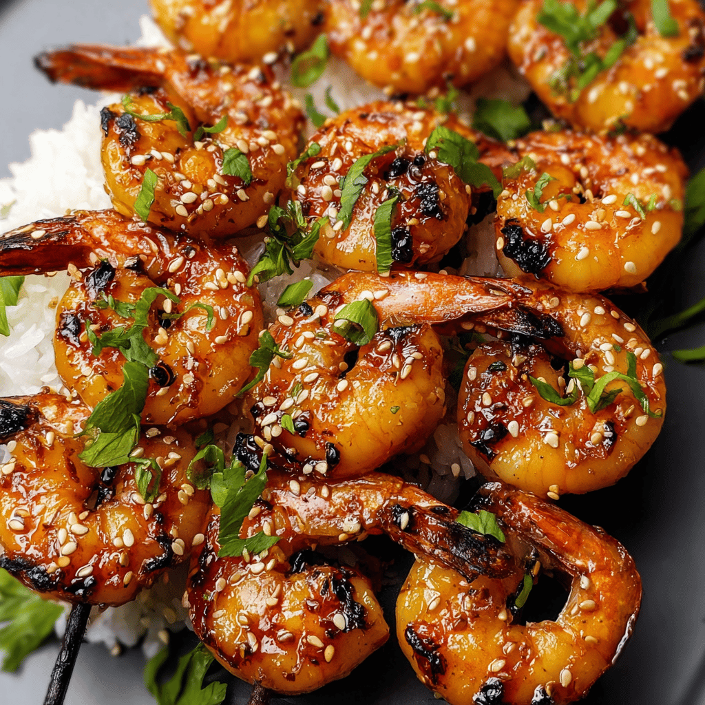 Asian Marinated Grilled Shrimp Skewers