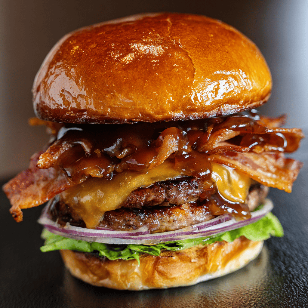 The Ultimate Double-Decker Maple Bourbon Bacon Smash Burger Recipe