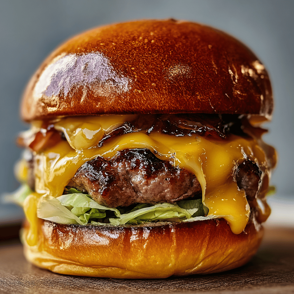 My Maple Bourbon Candied Bacon Cheeseburger with Jalapeño Jam