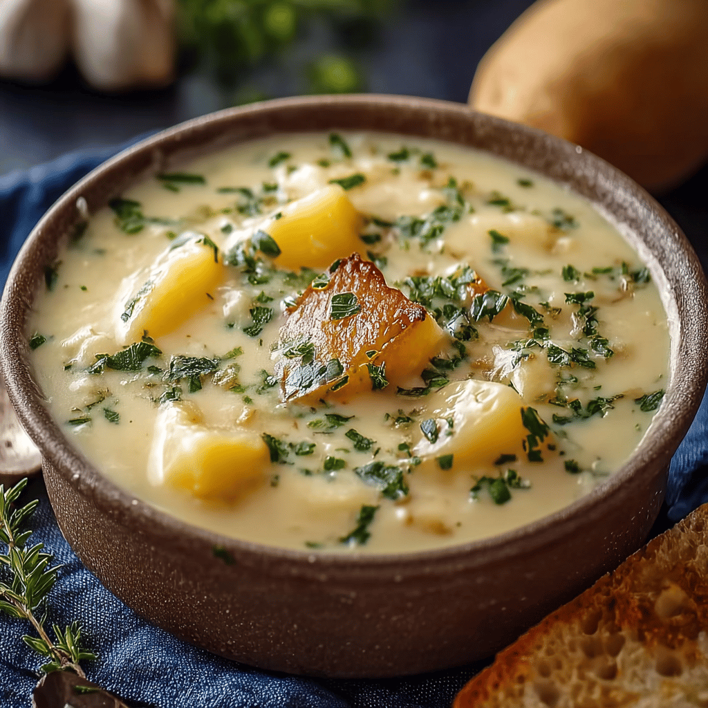 Cheddar Garlic Herb Potato Soup: Creamy Comfort in a Bowl