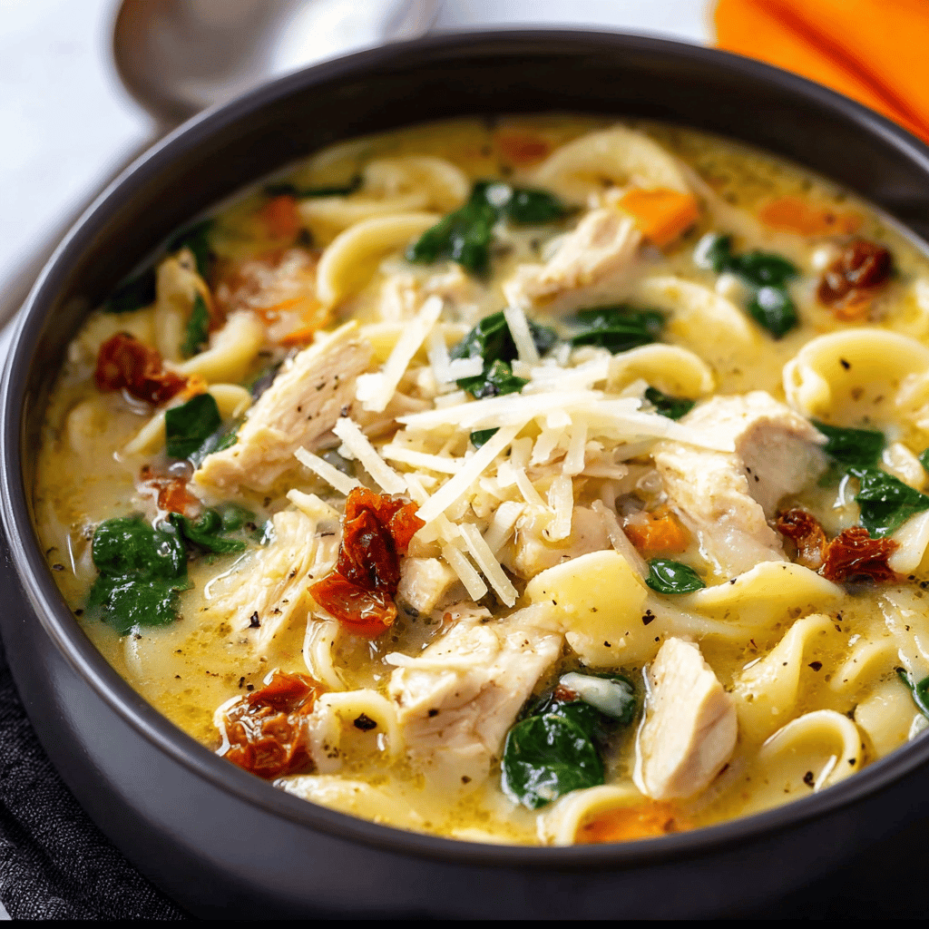Creamy Marry Me Chicken Soup with Sundried Tomatoes