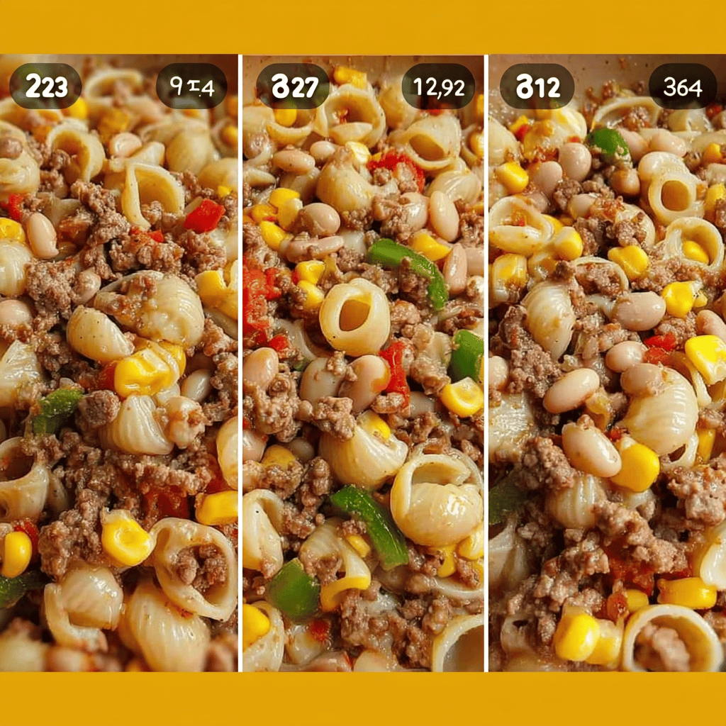 Conchitas with ground beef