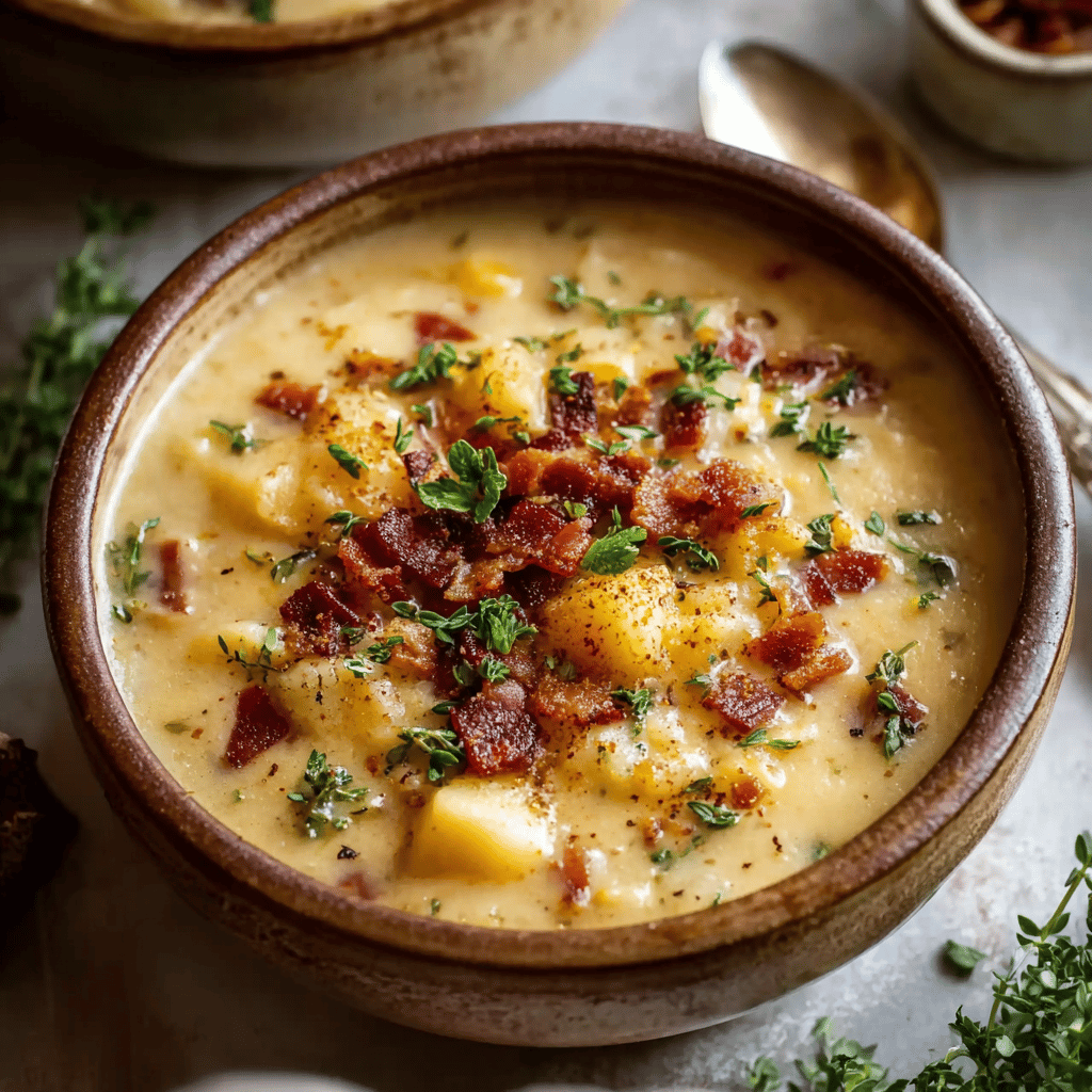 Creamy Corn and Potato Chowder with Bacon: A Cozy Comfort in Every Spoonful