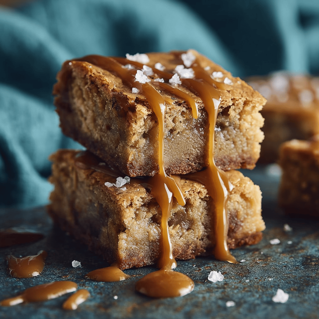 Thick & Chewy Salted Caramel Cookie Bars