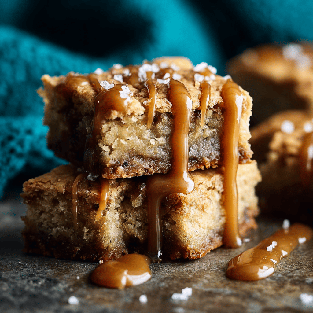 Thick & Chewy Salted Caramel Cookie Bars