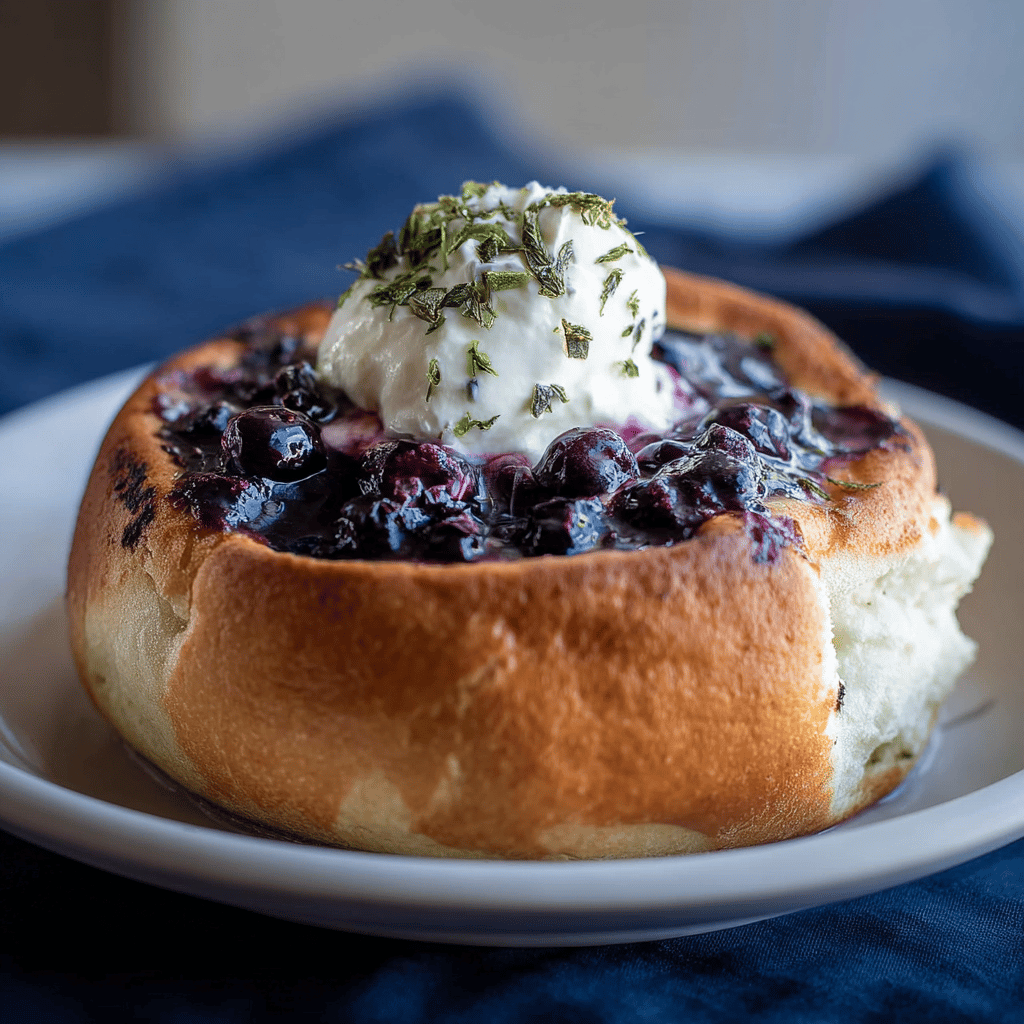Fluffy Cottage Cheese Blueberry Cloud Bread