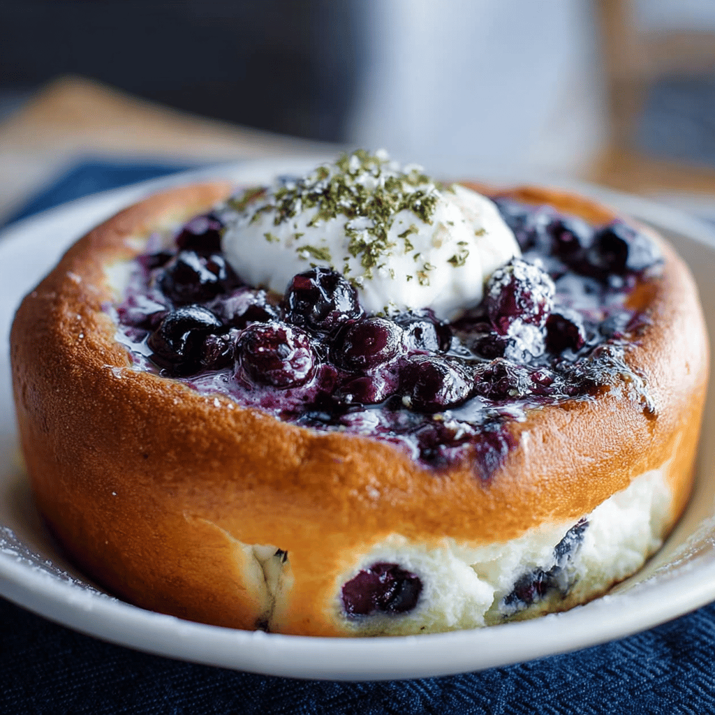 Fluffy Cottage Cheese Blueberry Cloud Bread