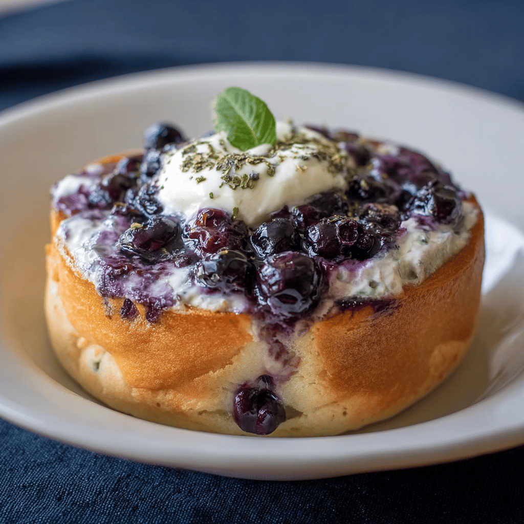 Fluffy Cottage Cheese Blueberry Cloud Bread