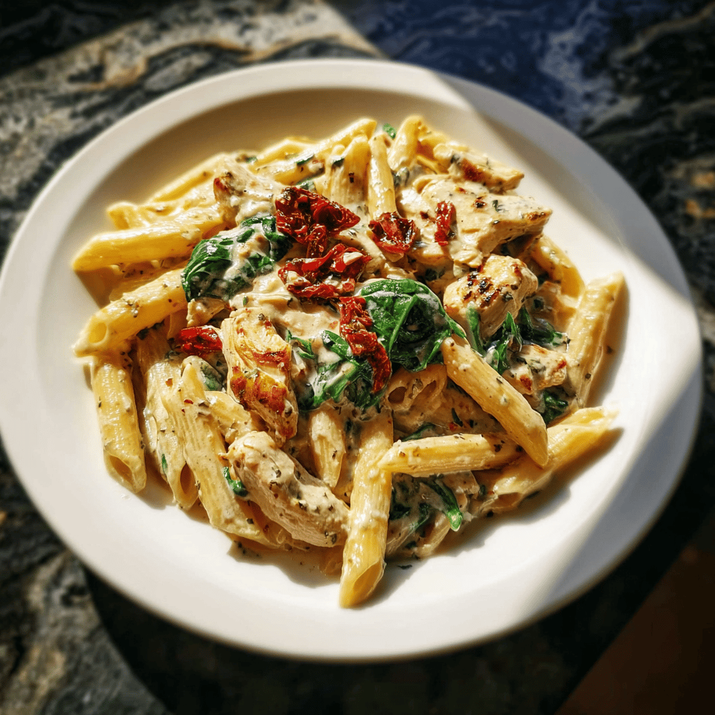 Creamy Tuscan Garlic Chicken Pasta