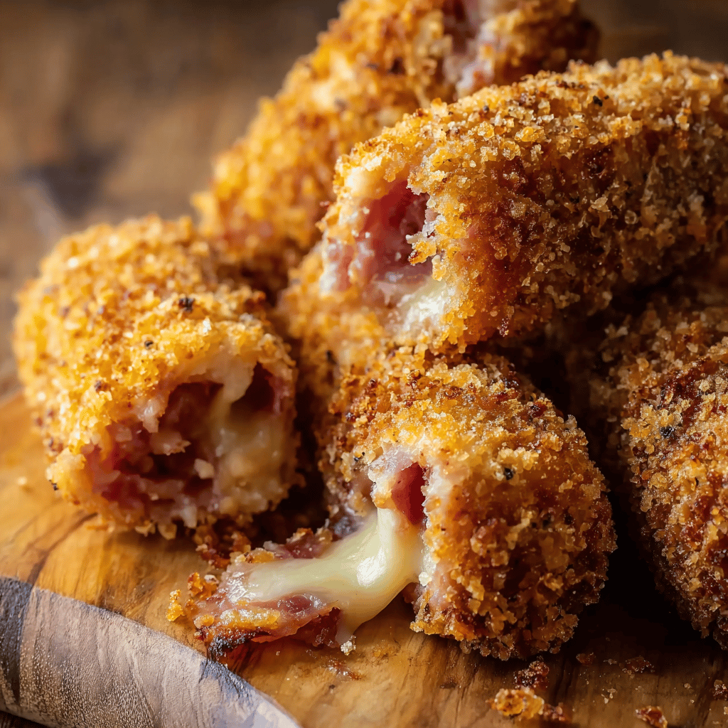 Baked Chicken Ham Cheese Mozzarella Sticks