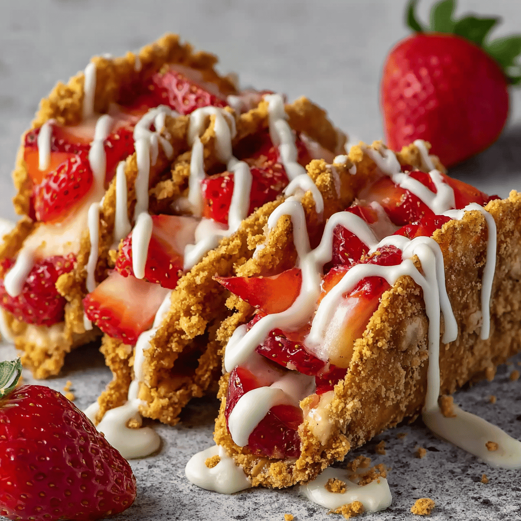 Strawberry Crunch Cheesecake Tacos