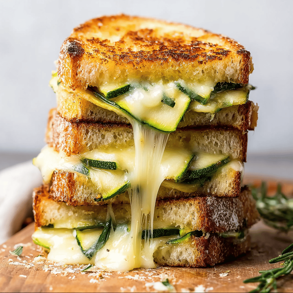 Garlic Butter Zucchini Grilled Cheese