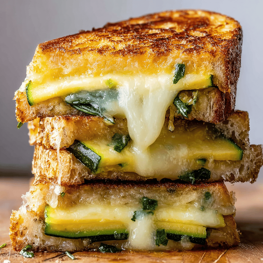 Garlic Butter Zucchini Grilled Cheese