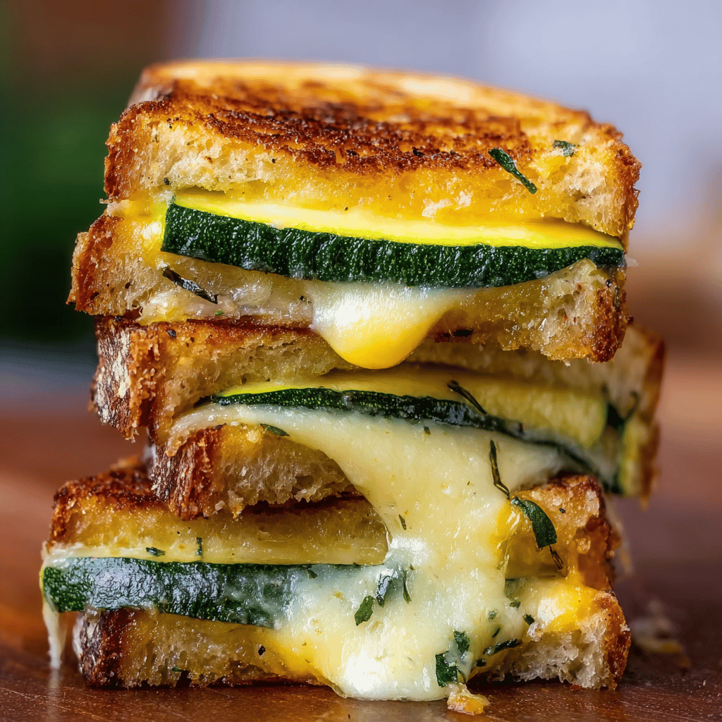 Garlic Butter Zucchini Grilled Cheese